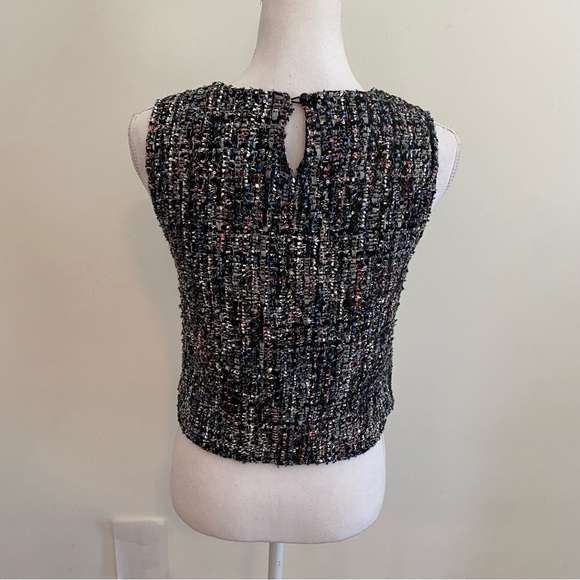 SHEIN Multi Color Tweed Cropped Tank Blouse Size Small - Picture 7 of 11